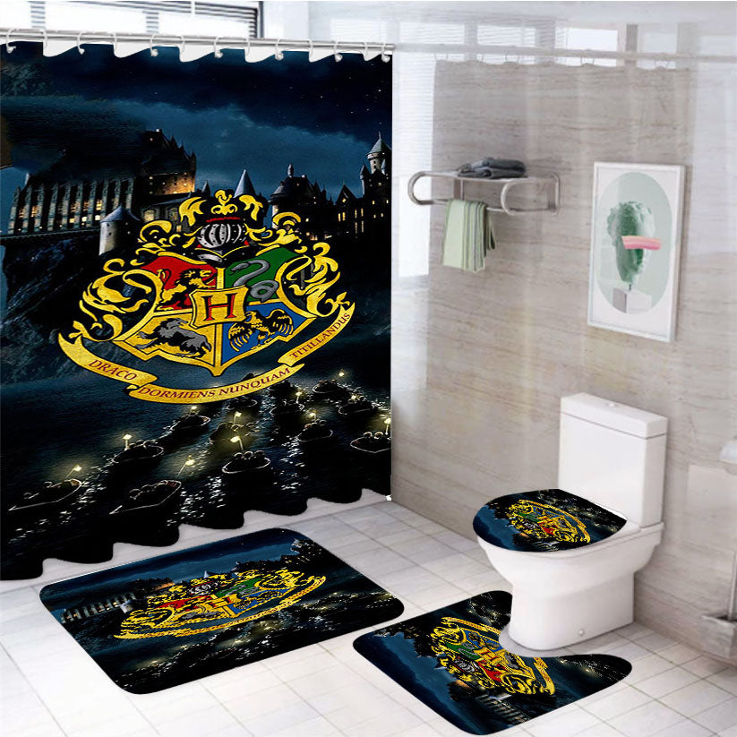 Hogwarts House Harry Potter 4Pcs Bathroom Set Shower Curtain