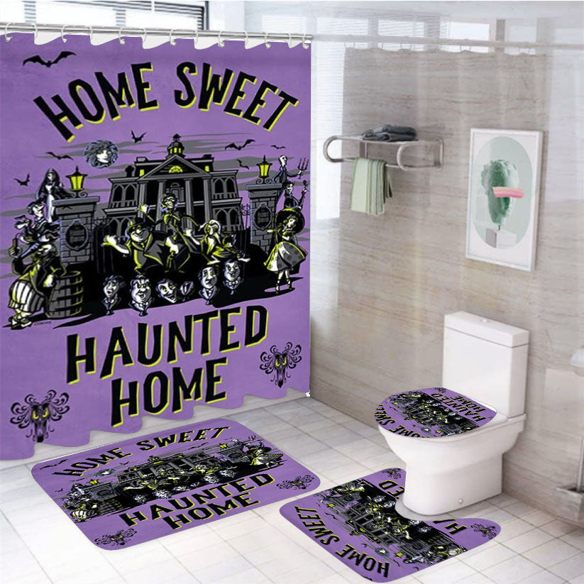 Home Sweet Haunted Home Haunted Mansion 4Pcs Bathroom Set Shower Curtain