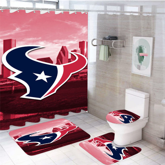 Houston Texans 4Pcs Bathroom Set Shower Curtain