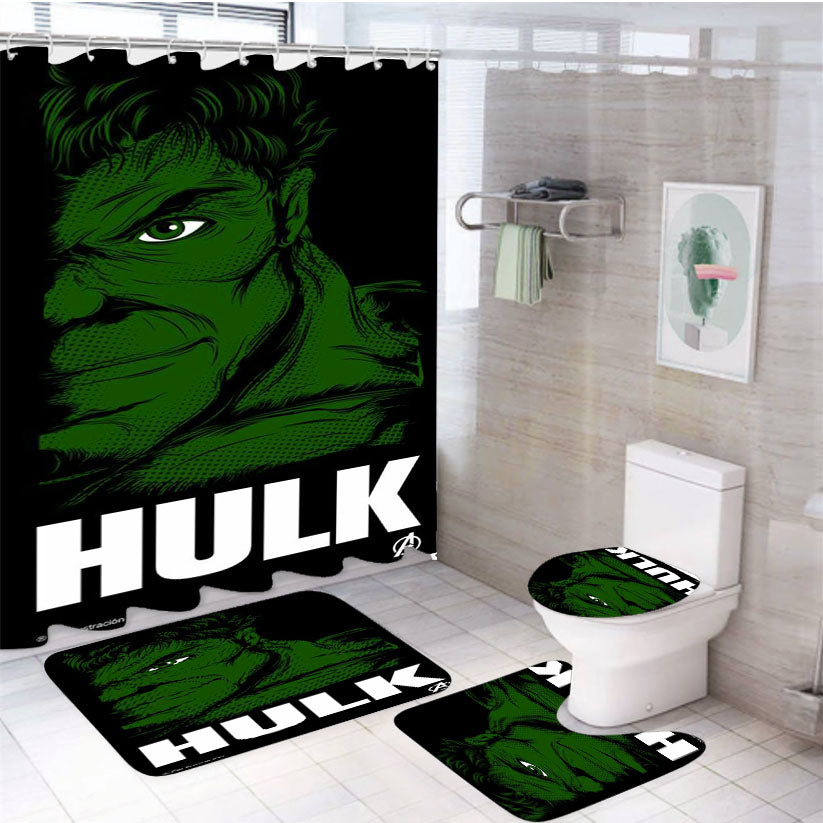 Hulk Avenger Marvels 4Pcs Bathroom Set Shower Curtain