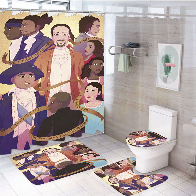 I M The Damn Fool That Shot Him Hamilton American Musical 4Pcs Bathroom Set Shower Curtain