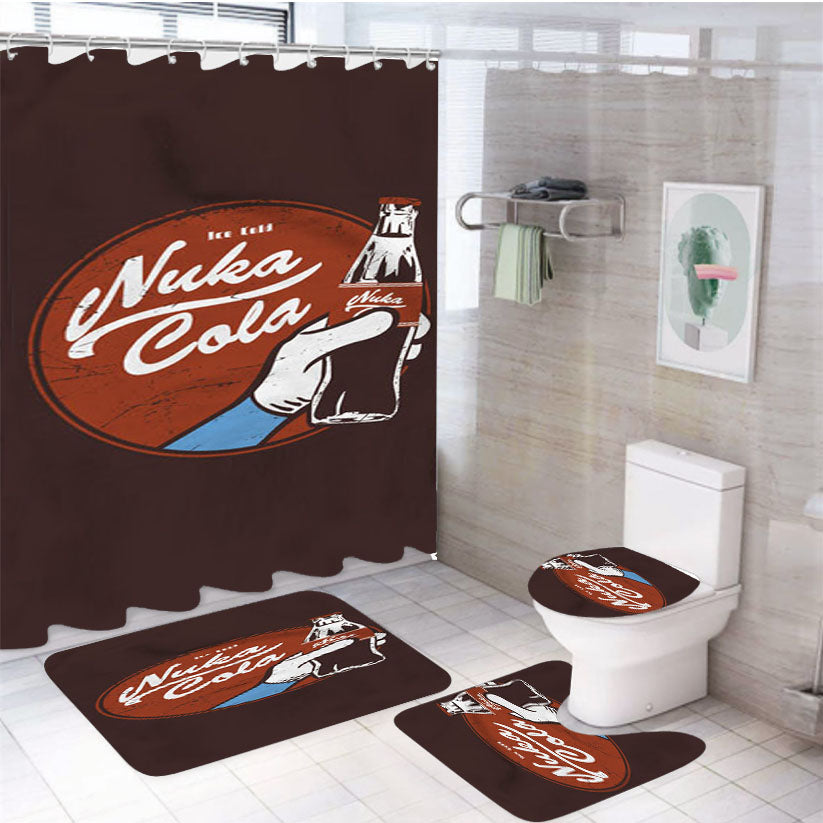 Ice Cold Nuka Cola 4Pcs Bathroom Set Shower Curtain