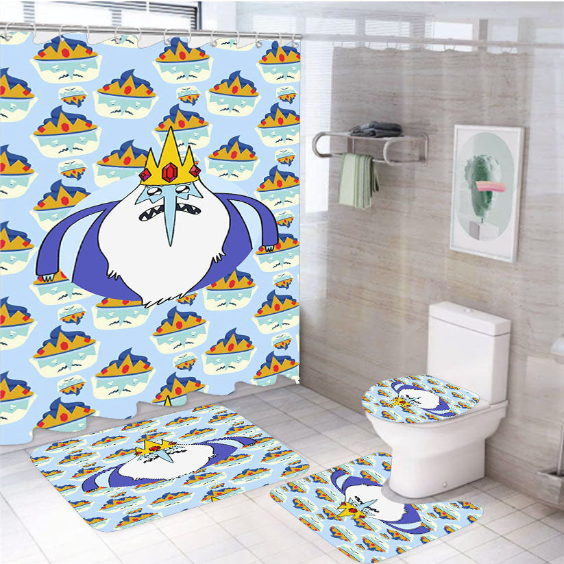 Ice King Cake Pattern 4Pcs Bathroom Set Shower Curtain