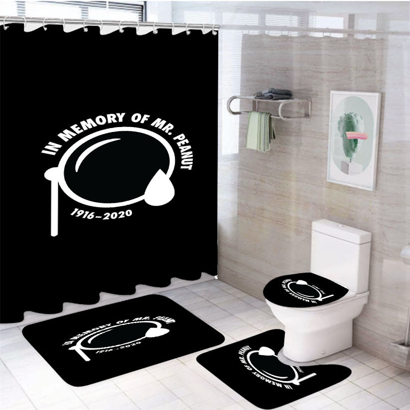 In Memory Of Mr Peanut Cartoon 4Pcs Bathroom Set Shower Curtain