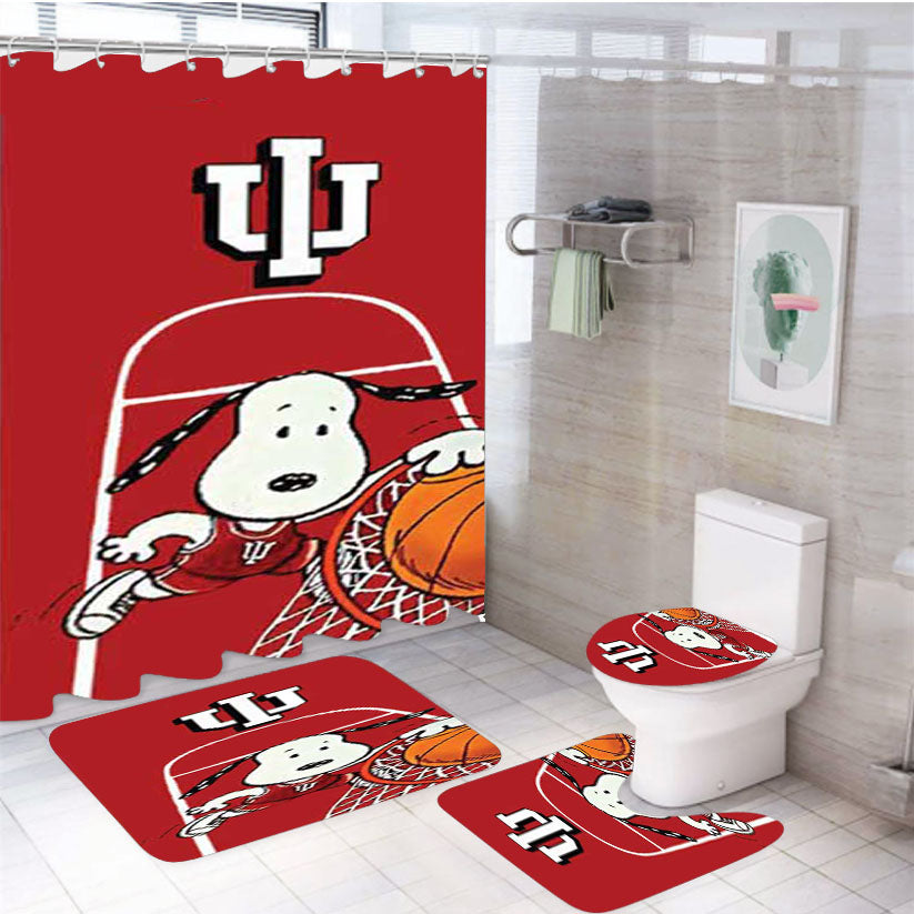 Indy Hoosiers Snoopy Dunk 4Pcs Bathroom Set Shower Curtain