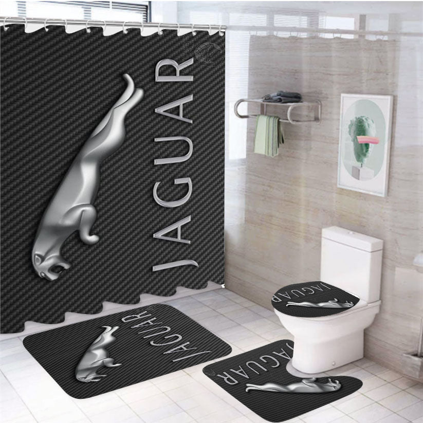 Jaguar 4Pcs Bathroom Set Shower Curtain