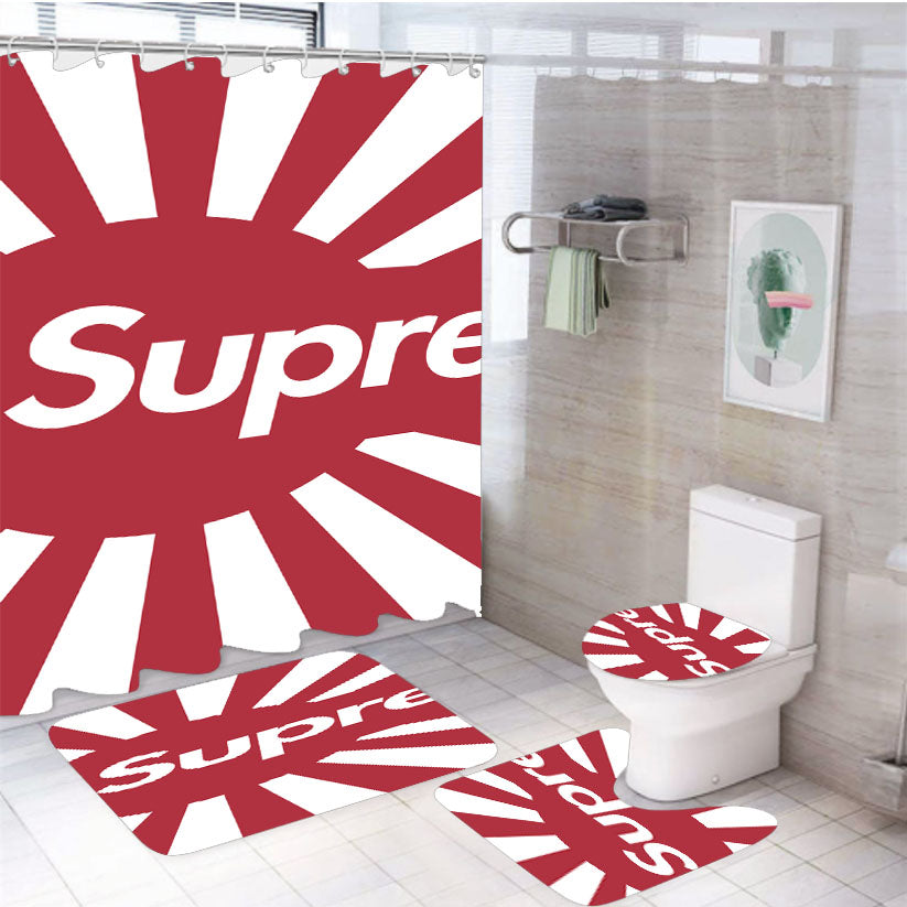 Japan Supreme 4Pcs Bathroom Set Shower Curtain