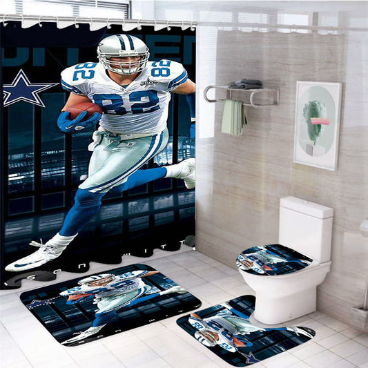 Jason Witten Dallas Cowboys 4Pcs Bathroom Set Shower Curtain
