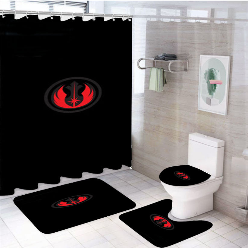 Jedi Fallen Order Star Wars Logo 4Pcs Bathroom Set Shower Curtain