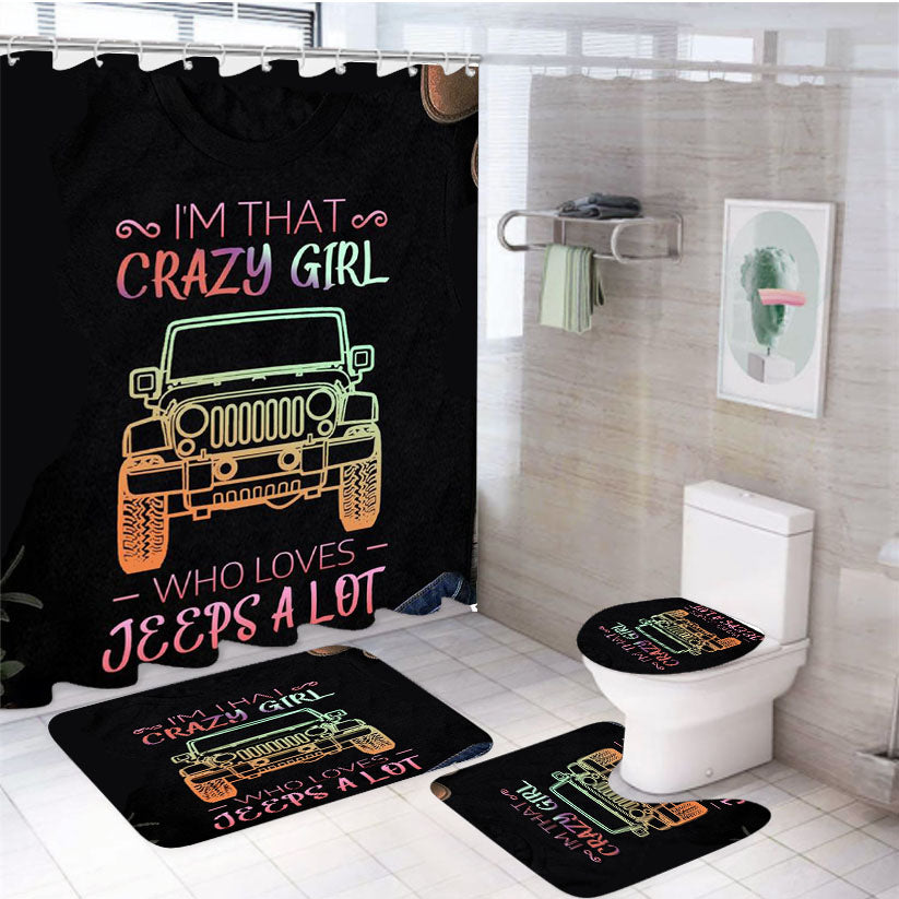 Jeep A Lot 4Pcs Bathroom Set Shower Curtain