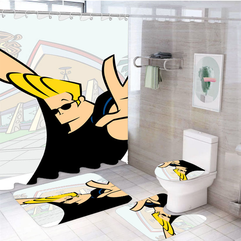Johnny Bravo 4Pcs Bathroom Set Shower Curtain