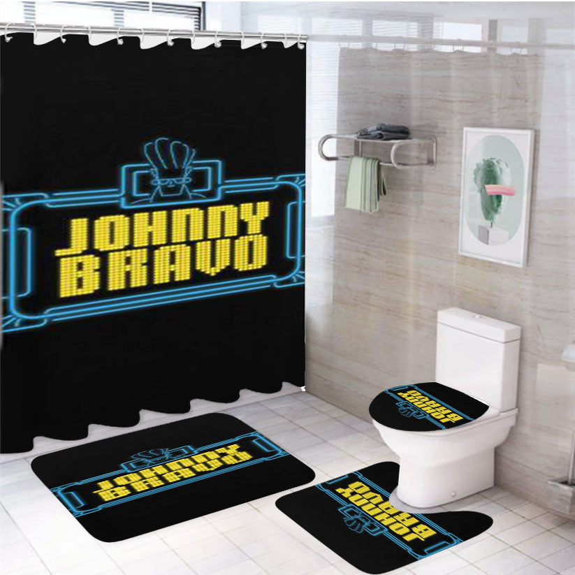 Johnny Bravo Neon 4Pcs Bathroom Set Shower Curtain