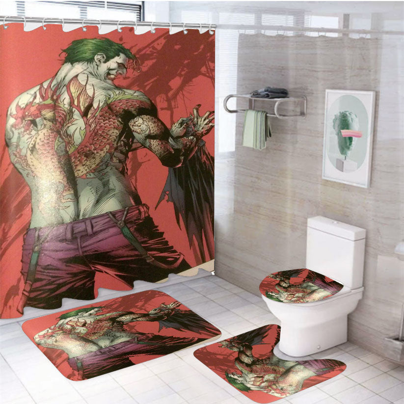 Joker King Marvels 4Pcs Bathroom Set Shower Curtain