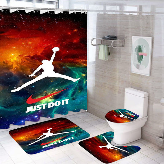 Jordan Nebula Galaxy 4Pcs Bathroom Set Shower Curtain
