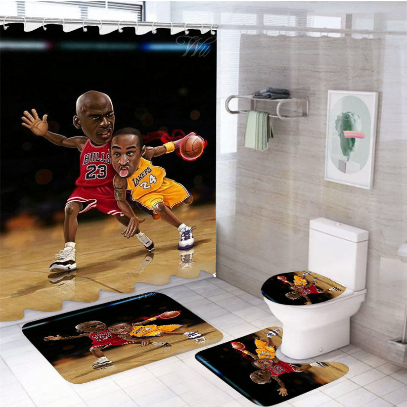 Jordan Vs Kobe Bryant 4Pcs Bathroom Set Shower Curtain