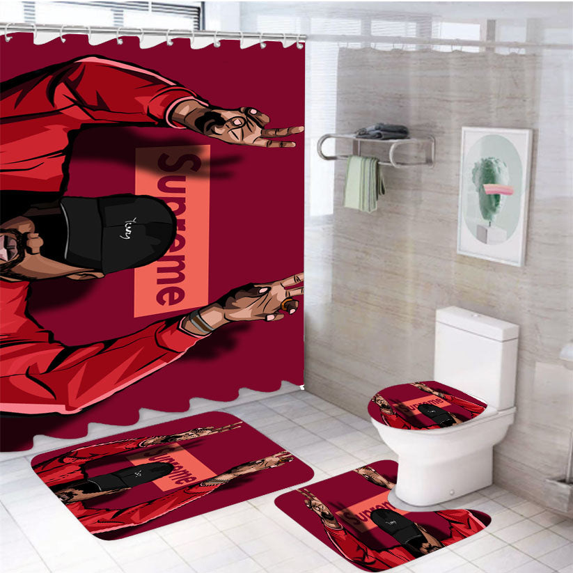 Kanye Yeezy Supreme 4Pcs Bathroom Set Shower Curtain