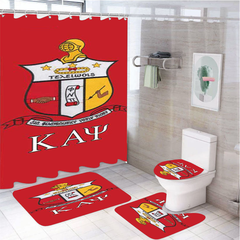 Kappa Alpha Psi Red Crest 4Pcs Bathroom Set Shower Curtain