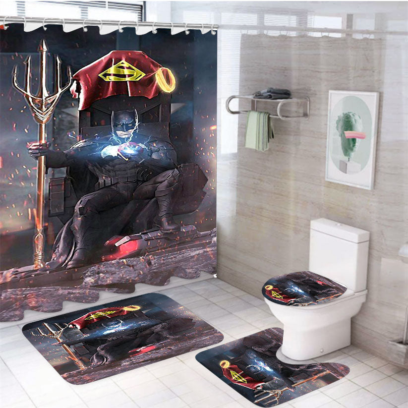 King Batman 4Pcs Bathroom Set Shower Curtain