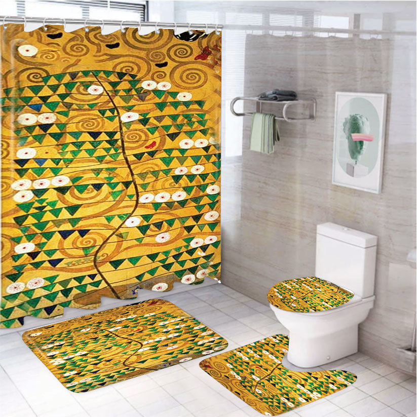 Klimt - Tree Of Life 4Pcs Bathroom Set Shower Curtain