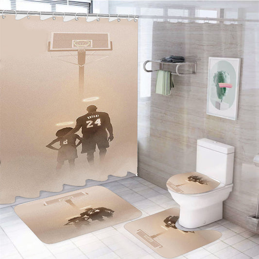Kobe And Gigi Bryant Heaven 4Pcs Bathroom Set Shower Curtain