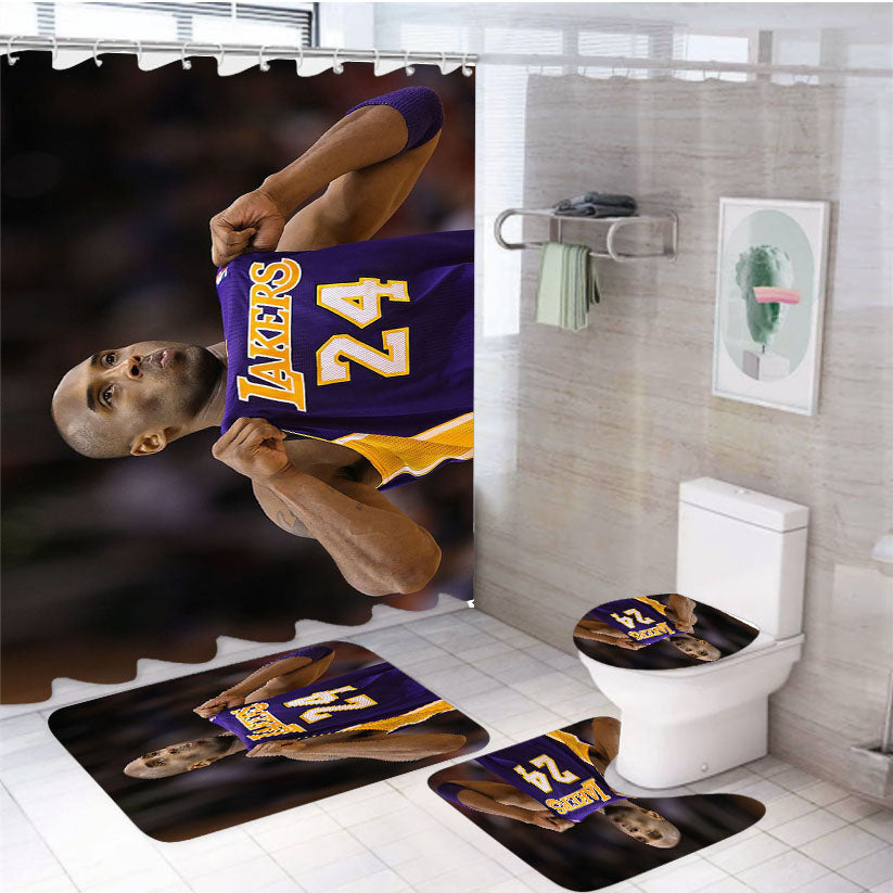 Kobe Bryant 24 La Lakers 4Pcs Bathroom Set Shower Curtain