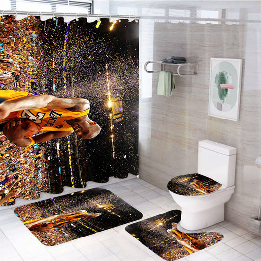 Kobe Bryant La Lakers 4Pcs Bathroom Set Shower Curtain