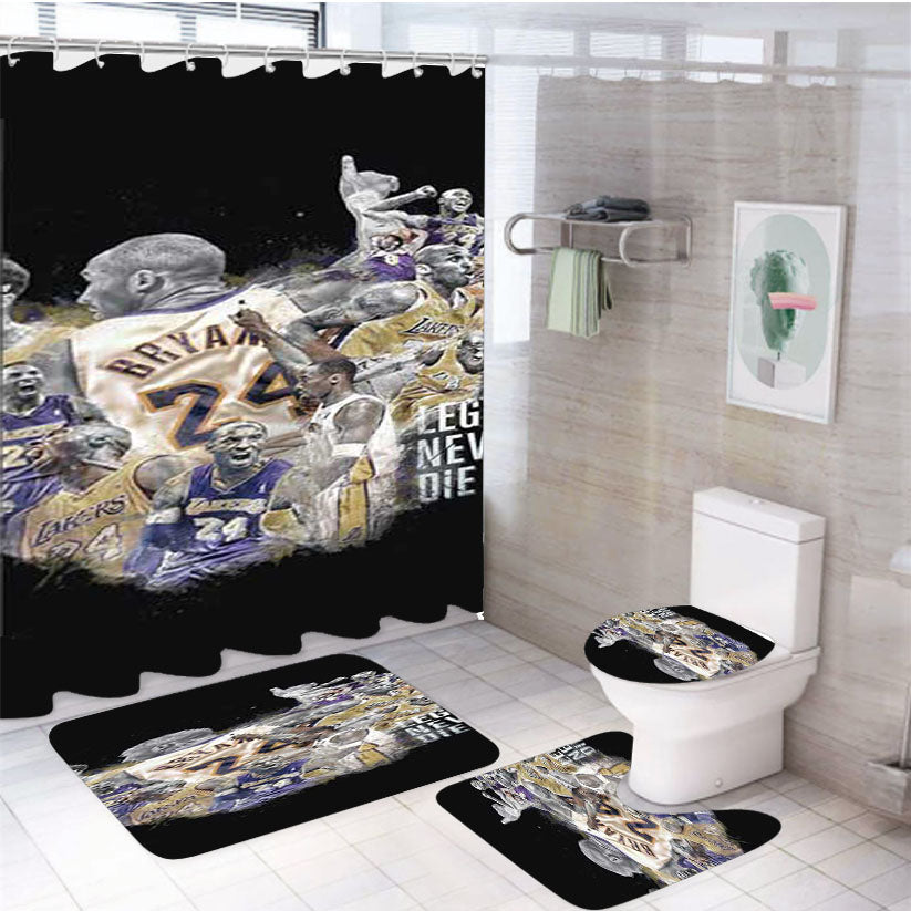 Kobe Bryant Legends Never Die 4Pcs Bathroom Set Shower Curtain
