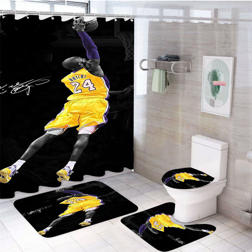 Kobe Bryant Signature 4Pcs Bathroom Set Shower Curtain