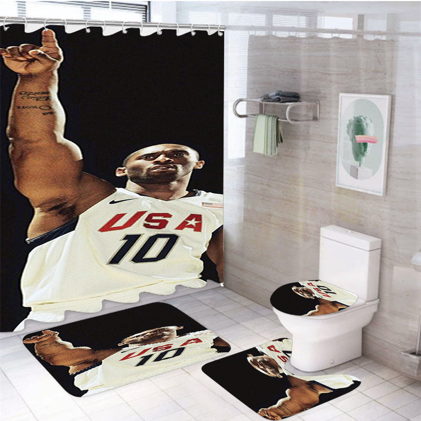 Kobe Bryant Usa 4Pcs Bathroom Set Shower Curtain