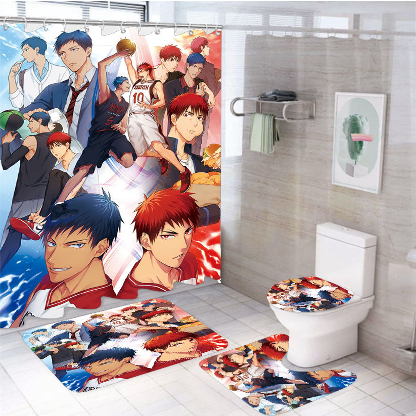 Kuroko No Basket Wallpaper 4Pcs Bathroom Set Shower Curtain