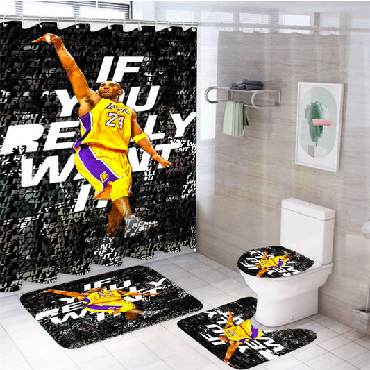 La Lakers Kobe Bryant 4Pcs Bathroom Set Shower Curtain