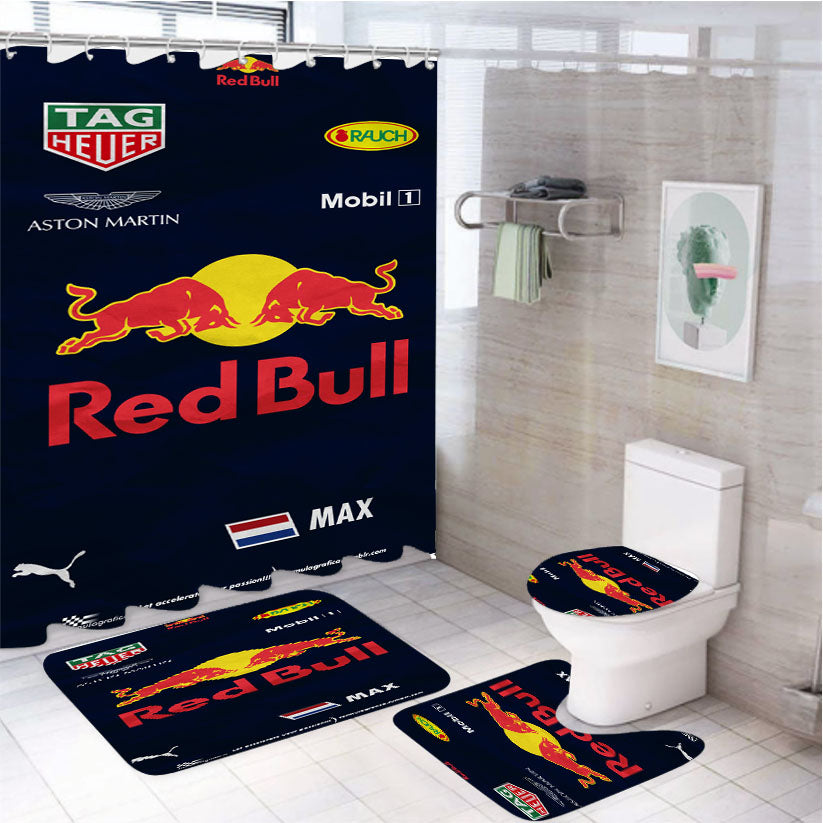 Lamborghini Bull Logo Aventador 4Pcs Bathroom Set Shower Curtain