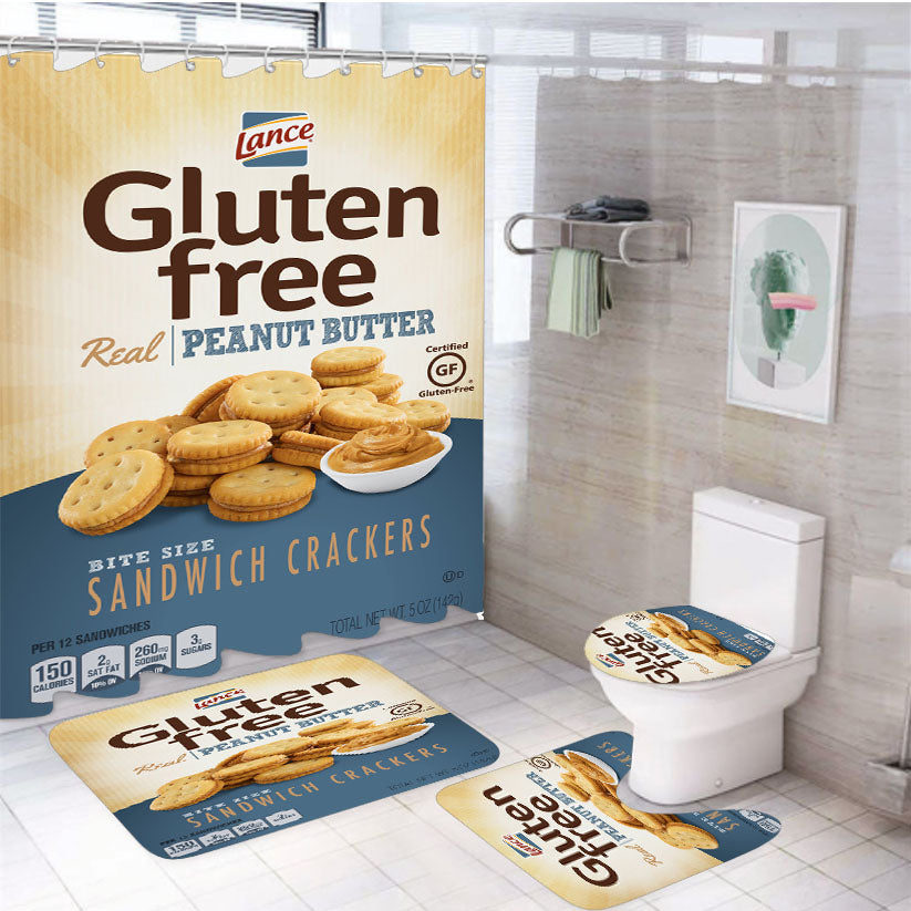 Lance Gluten Free Peanut Butter 4Pcs Bathroom Set Shower Curtain