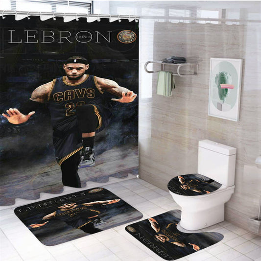Lebron James 4Pcs Bathroom Set Shower Curtain