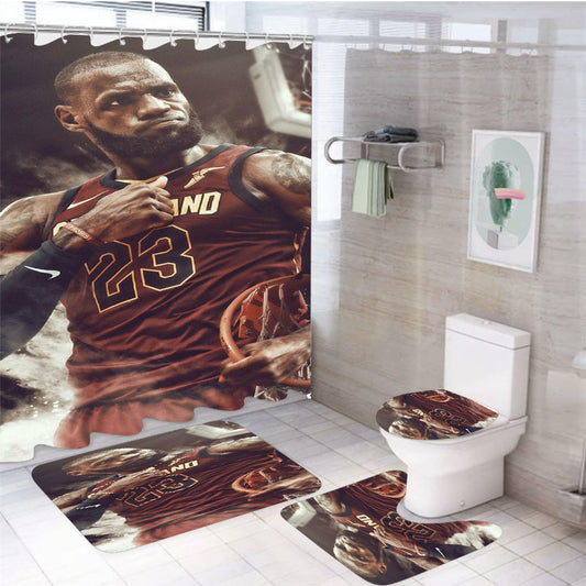Lebron James 23 4Pcs Bathroom Set Shower Curtain