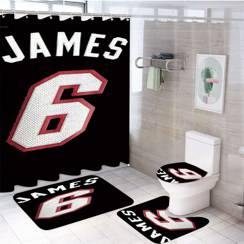 Lebron James 6 Shirt 2 4Pcs Bathroom Set Shower Curtain