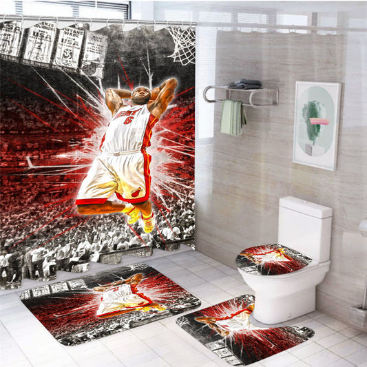 Lebron James Best Artwork 4Pcs Bathroom Set Shower Curtain