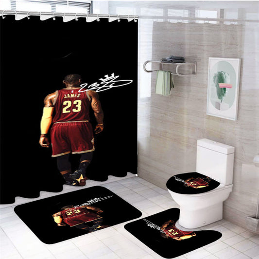 Lebron James Signature 4Pcs Bathroom Set Shower Curtain