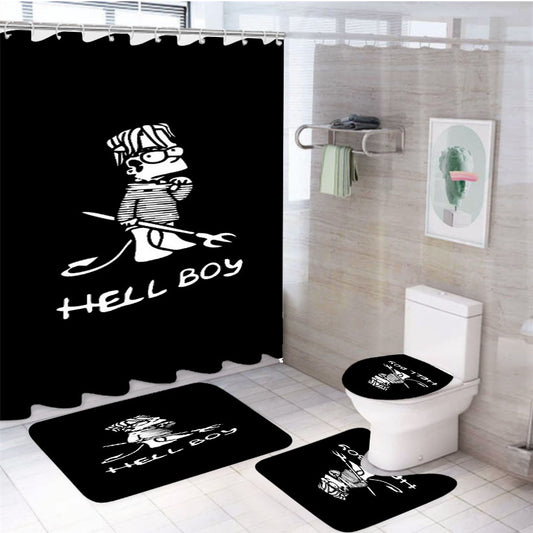 Lil Peep Hell Boy Bart 4Pcs Bathroom Set Shower Curtain