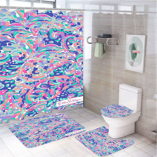 Lilly Pulitzer La Playa 4Pcs Bathroom Set Shower Curtain