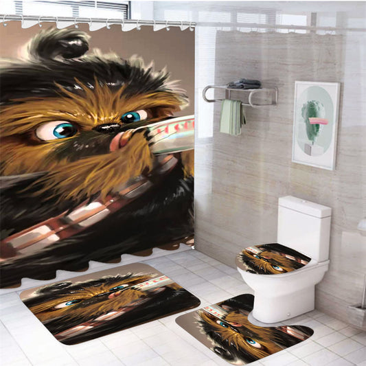 Little Chewbacca Star Wars 4Pcs Bathroom Set Shower Curtain