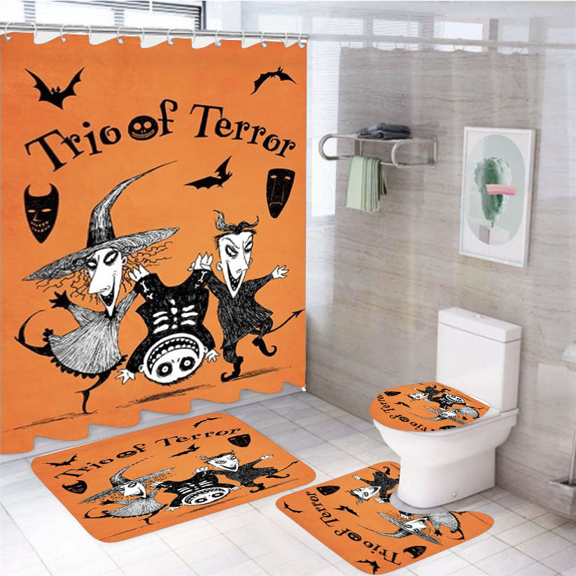 Lock, Shock, And Barrel Trio Of Terror 4Pcs Bathroom Set Shower Curtain