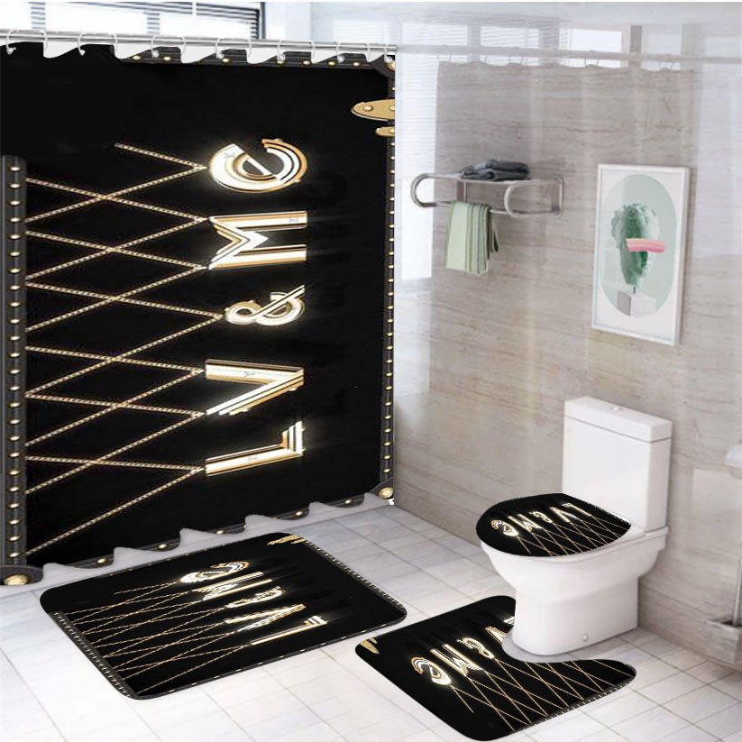 Louis Vuitton & Me 4Pcs Bathroom Set Shower Curtain