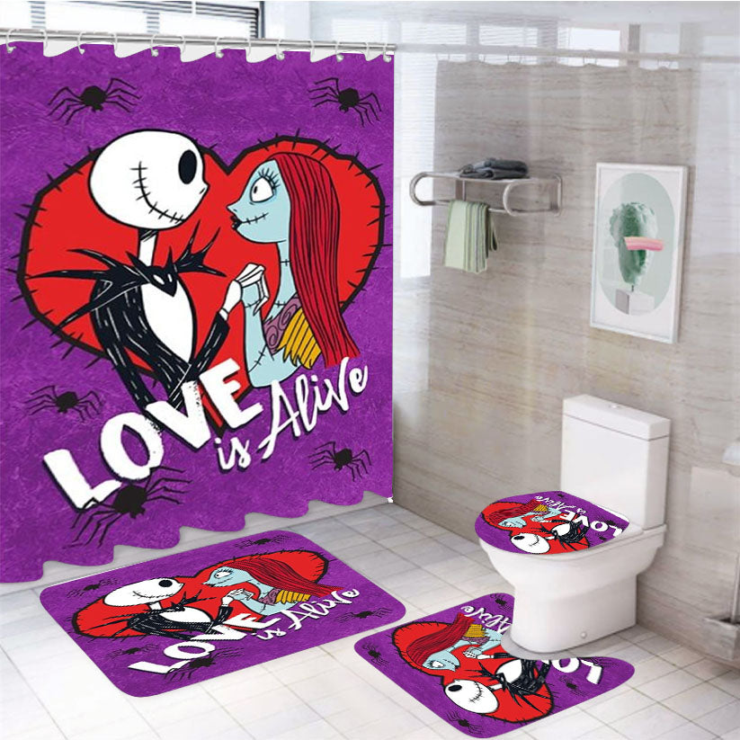 Love Is Alive 4Pcs Bathroom Set Shower Curtain