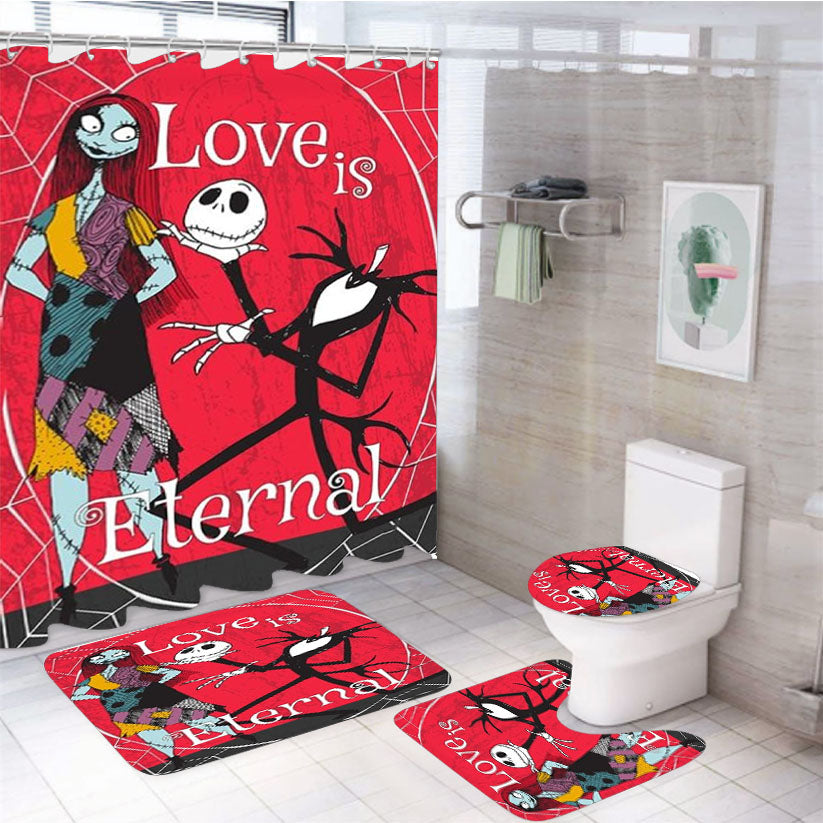 Love Is Eternal 4Pcs Bathroom Set Shower Curtain