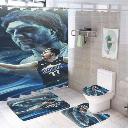 Luca Doncic Dallas Mavericks 11 4Pcs Bathroom Set Shower Curtain