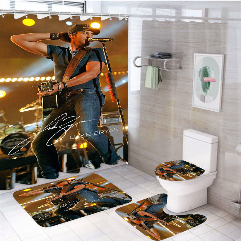 Luke Bryan In Super Skinny Jeans Signature 4Pcs Bathroom Set Shower Curtain
