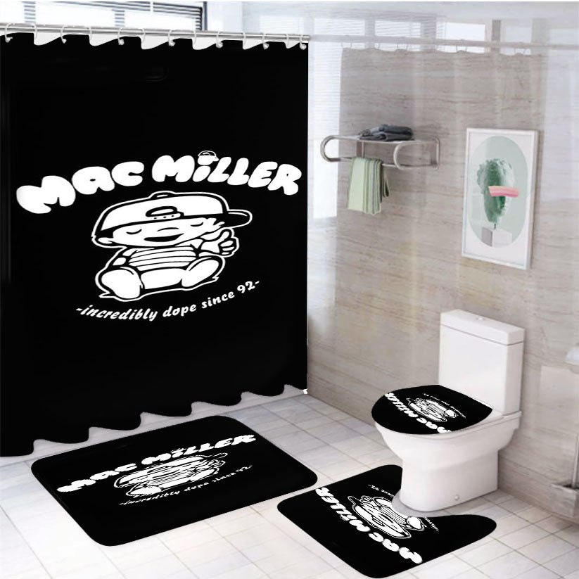 Mac Miller  4Pcs Bathroom Set Shower Curtain