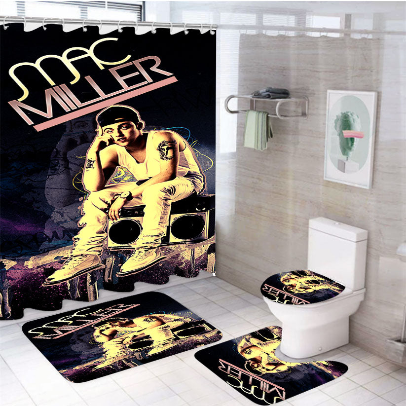 Mac Miller Dubstep  4Pcs Bathroom Set Shower Curtain
