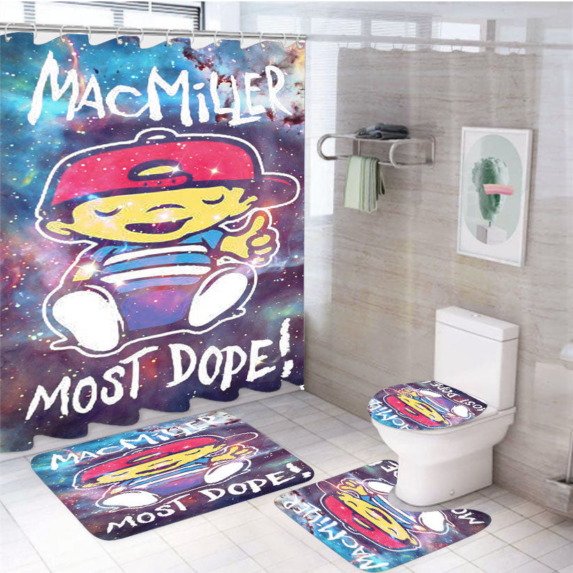 Mac Miller Most Dope Galaxy  4Pcs Bathroom Set Shower Curtain